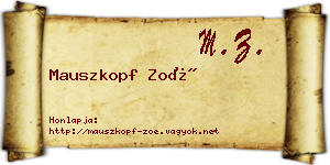Mauszkopf Zoé névjegykártya